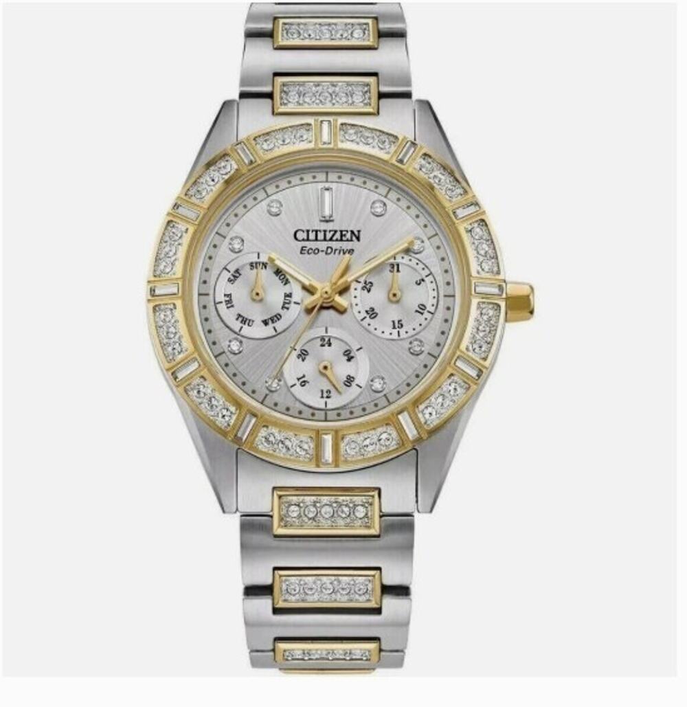 RARE Citizen Eco-Drive Ladies Watch Two-Tone Stainless Steel Crystal Accents
